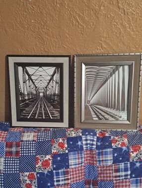 Framed Black and White Bridge Wall Art - Neutral Frames